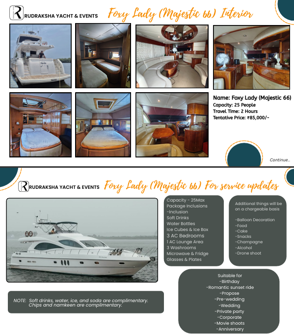 Foxy Lady Majestic 66 – Interior shots, package inclusions, suitable occasions